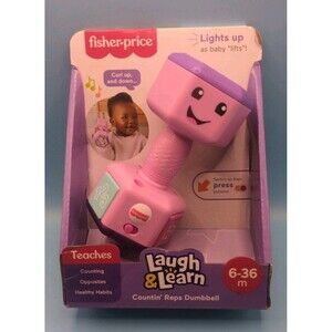 fisher-price Laugh & Learn - Pink Countin Reps Dumbbell - light up as baby lifts